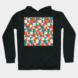 Blue and Orange Geometric Pattern Hoodie